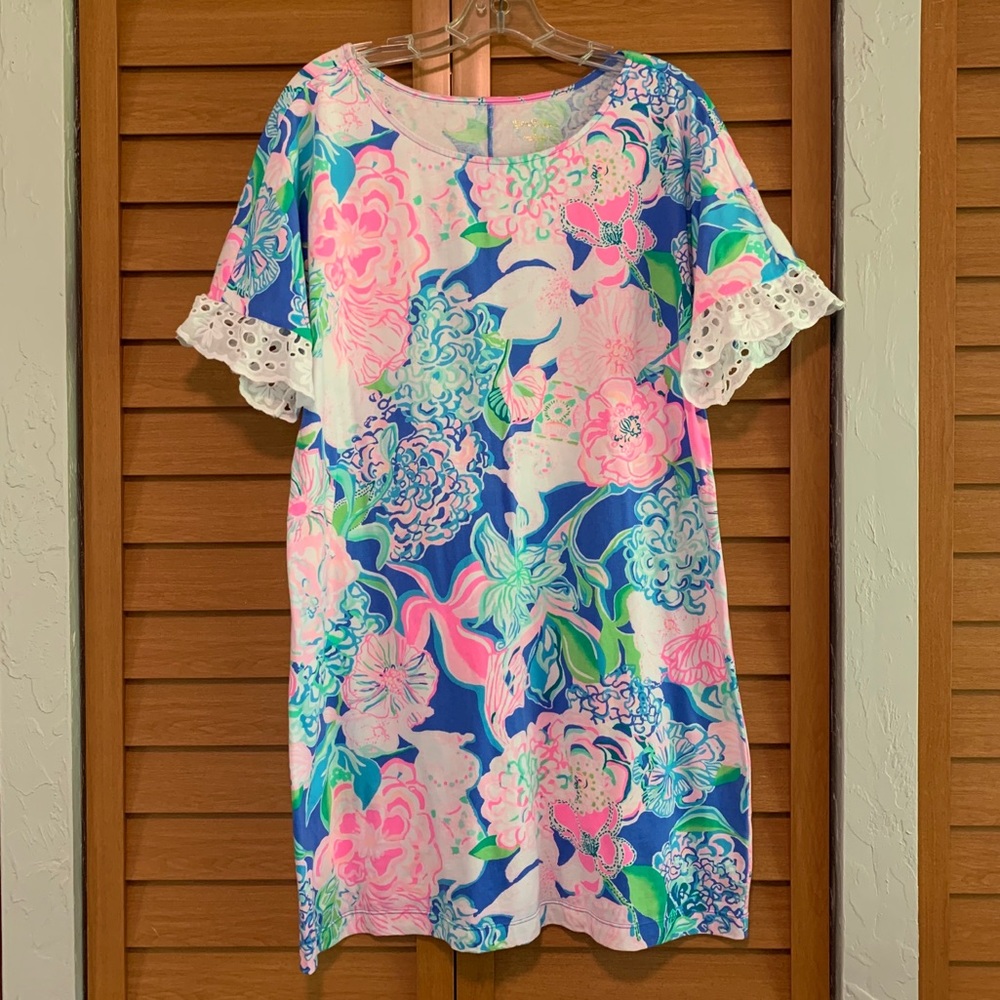 Lilly Pulitzer Shirt Dress with Embroidered Sleeve